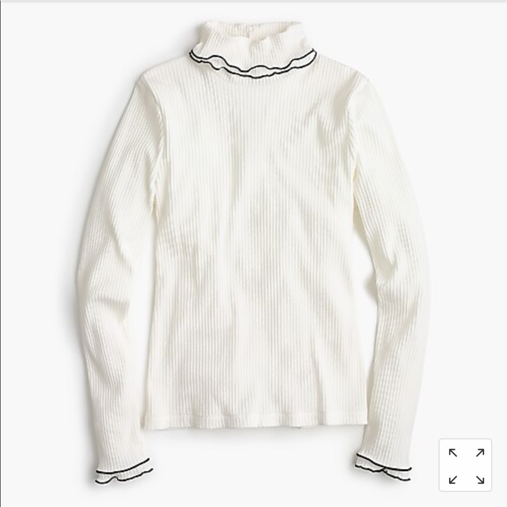 J. Crew Contrast Rib Turtleneck - Light Weight